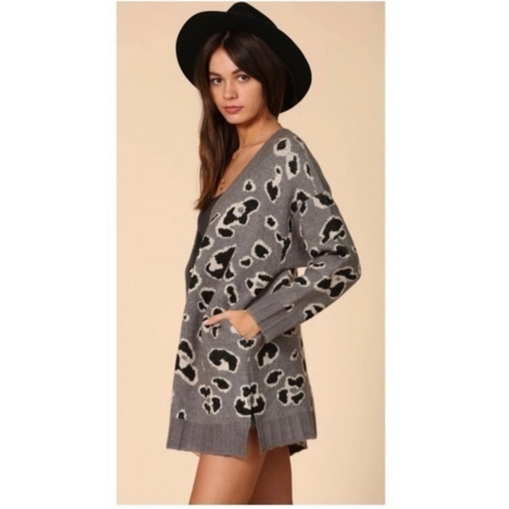 #19 Leopard Print Button Front Cardigan Sweater - image 5